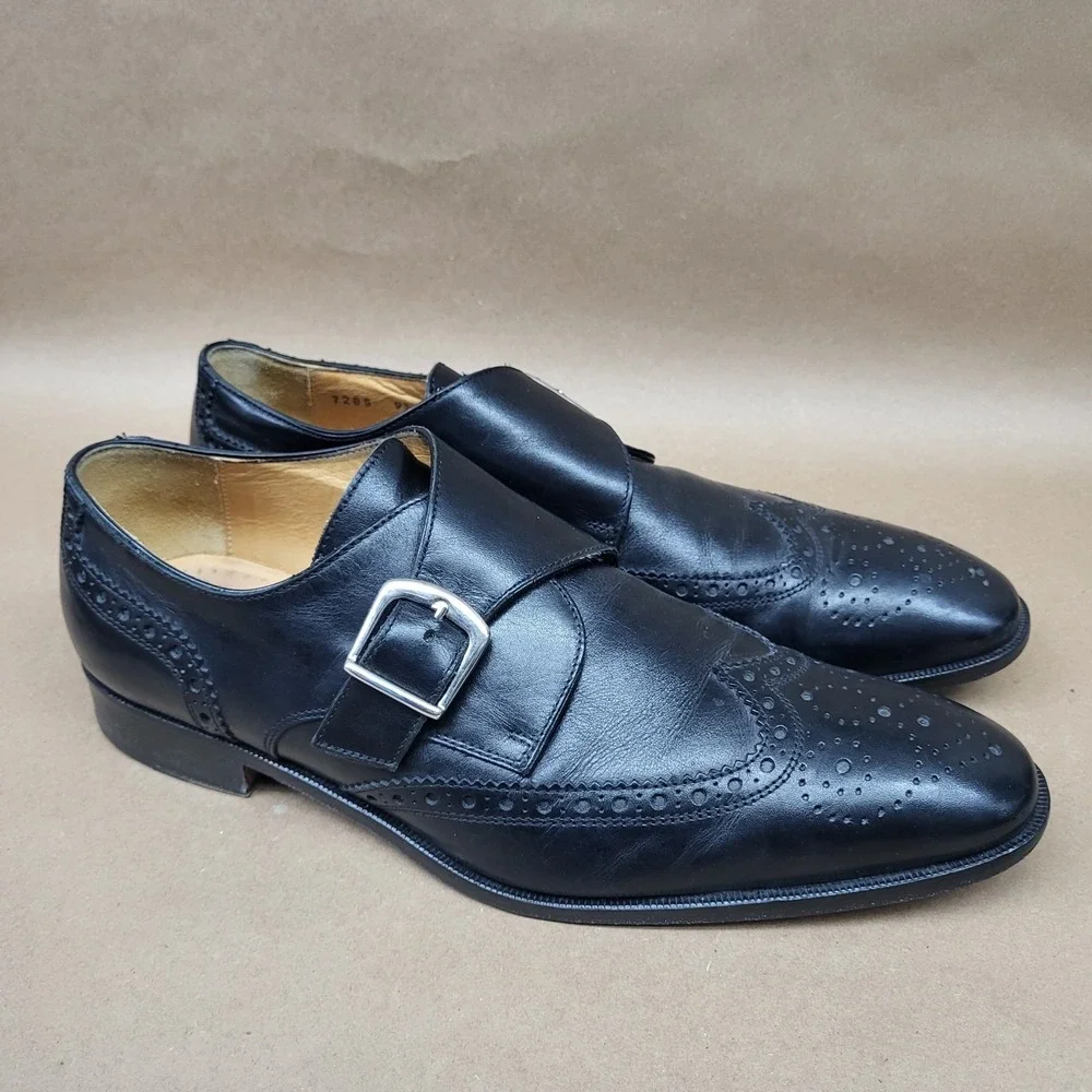 Saks Fifth Avenue (Sz 9.5 M) Monk Strap Wingtip Mens Dress Shoes